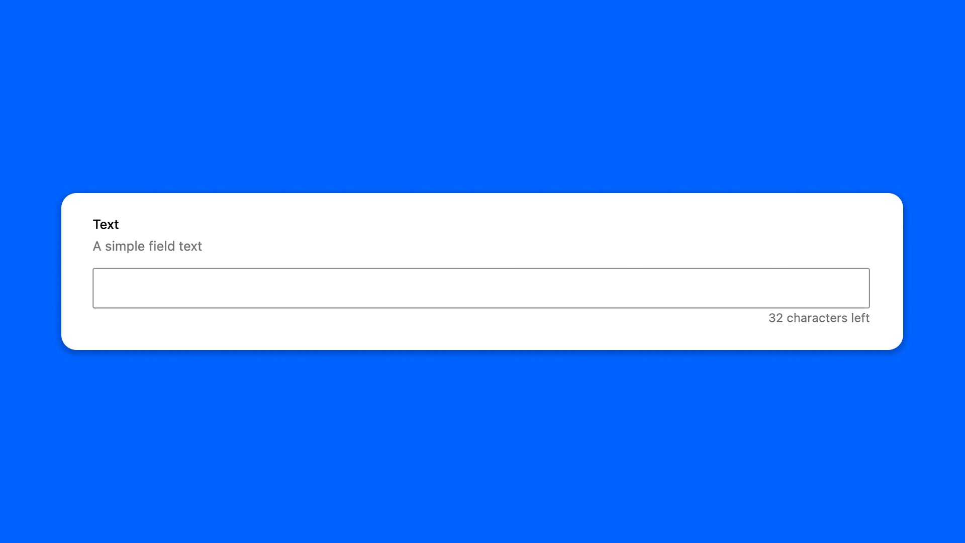 A simple text field