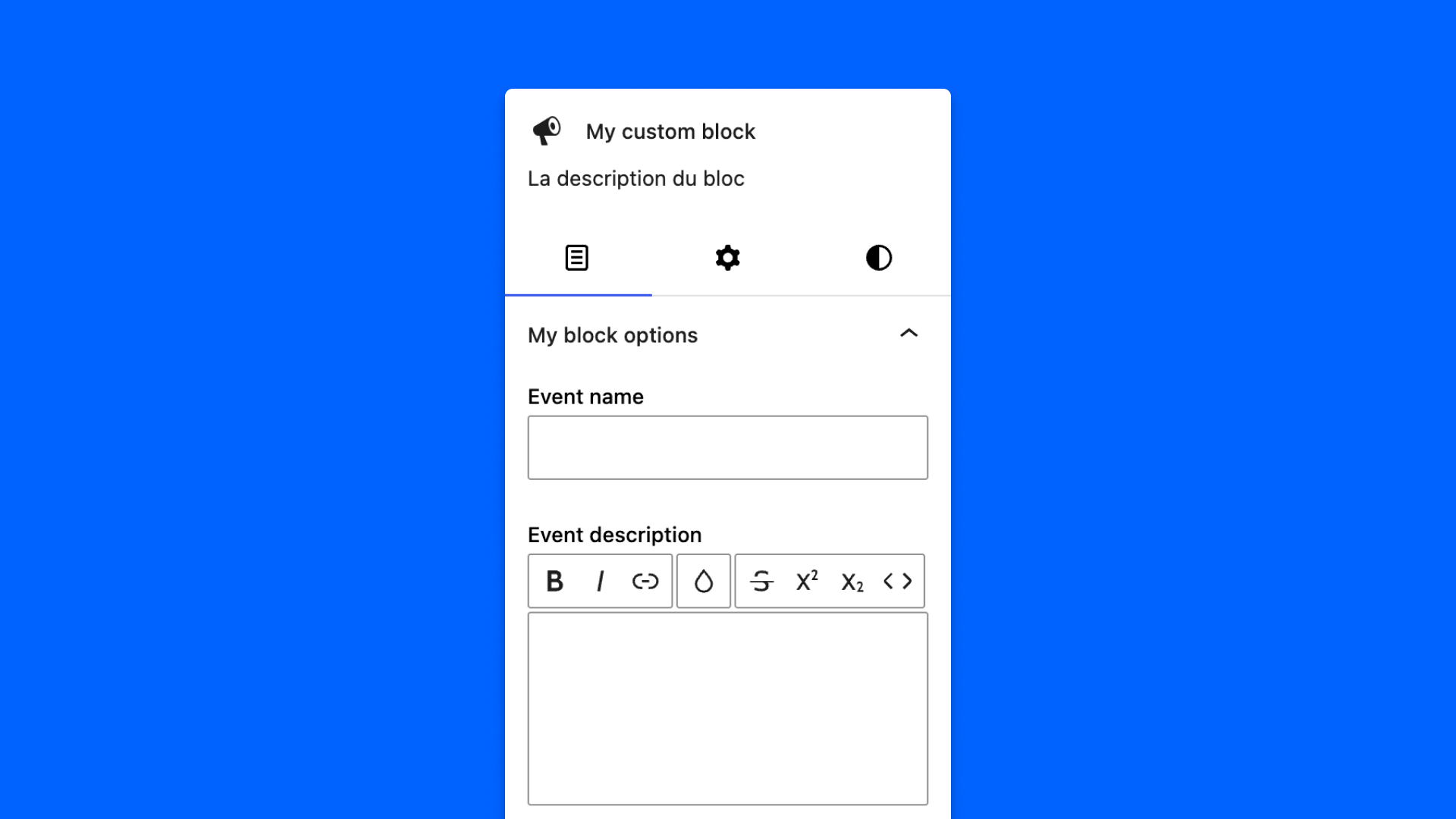 The 3 available tabs in the WordPress block editor.