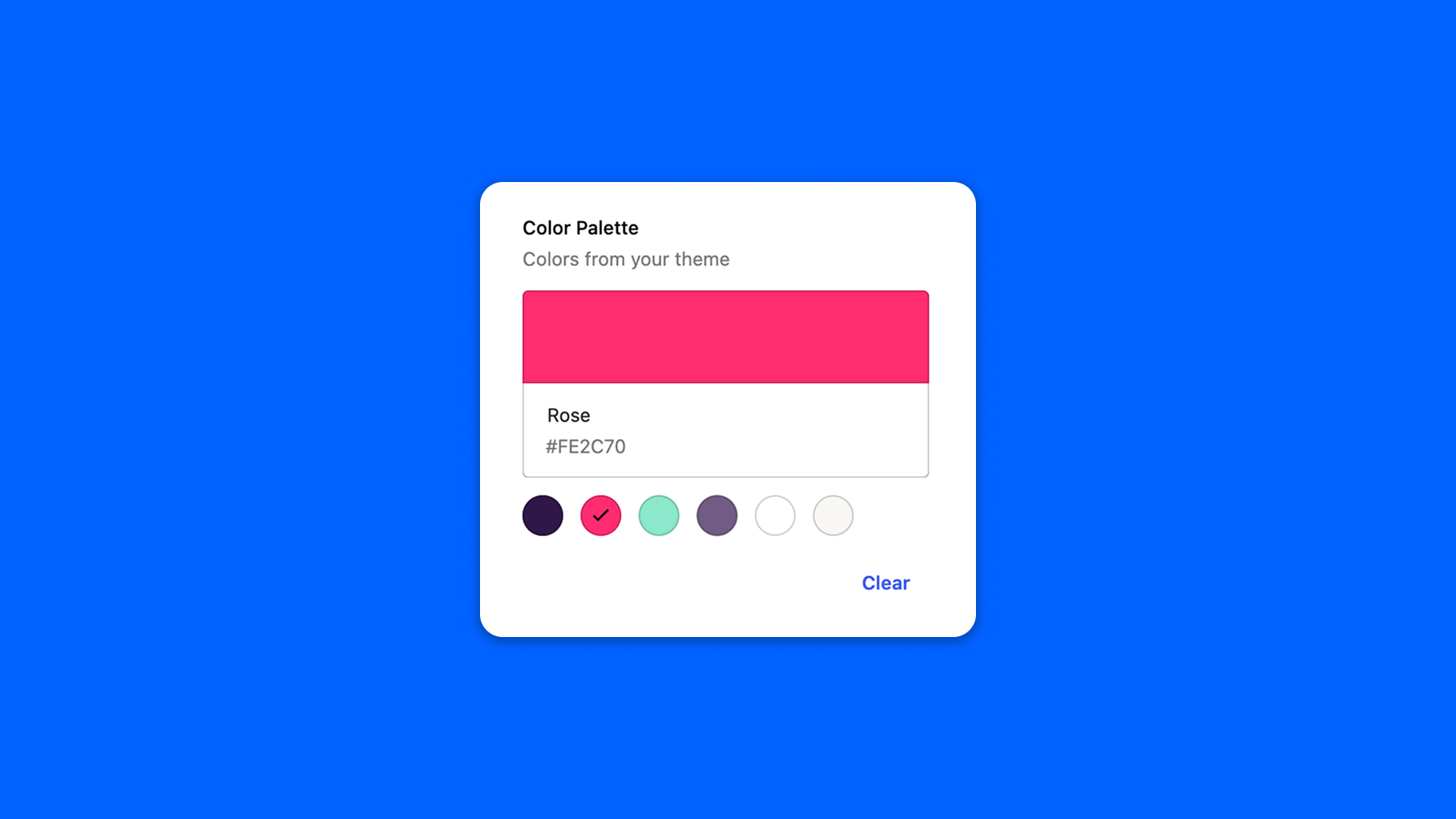 The color palette field