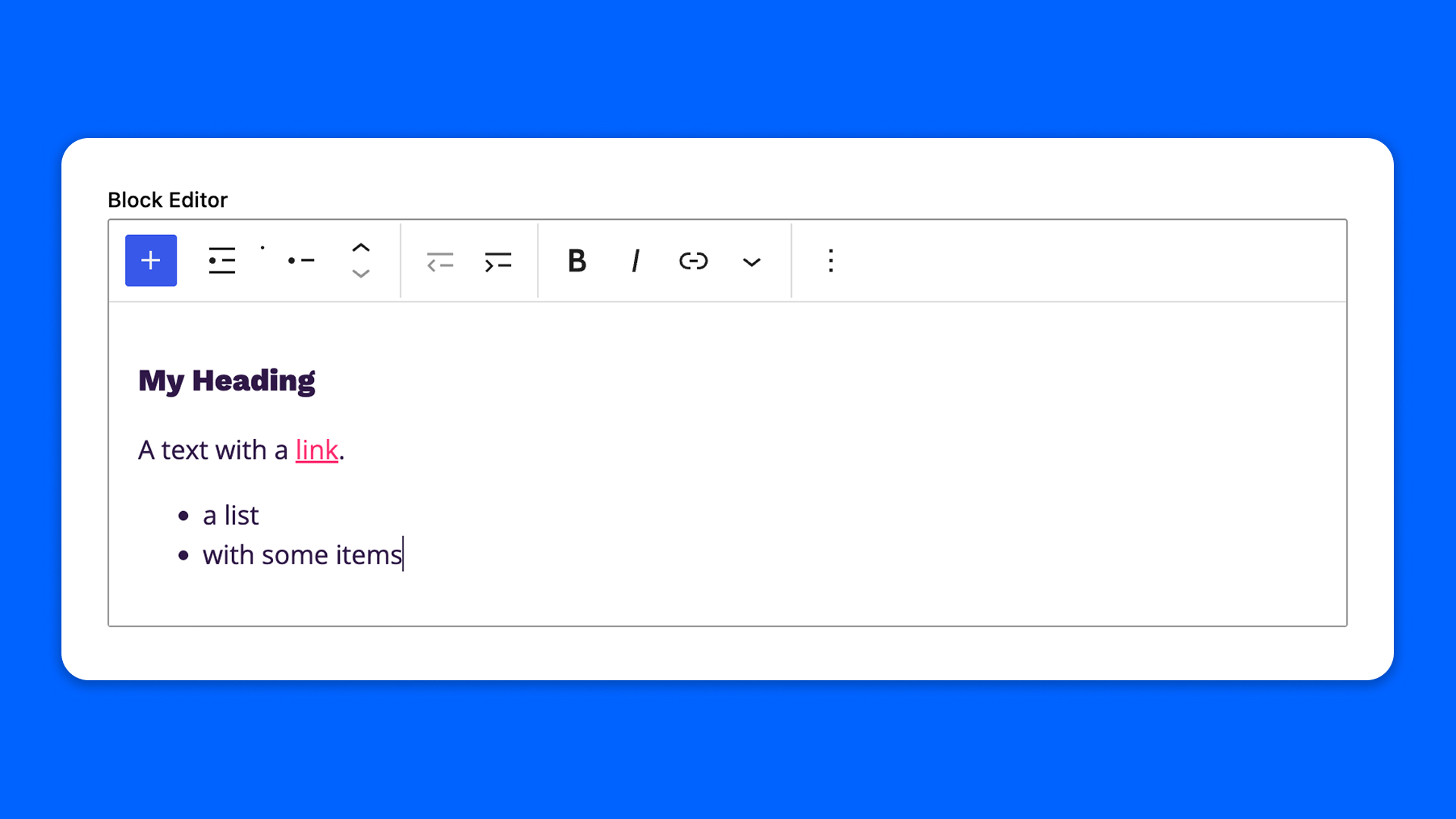 The block editor field. A mini Gutenberg as a field.