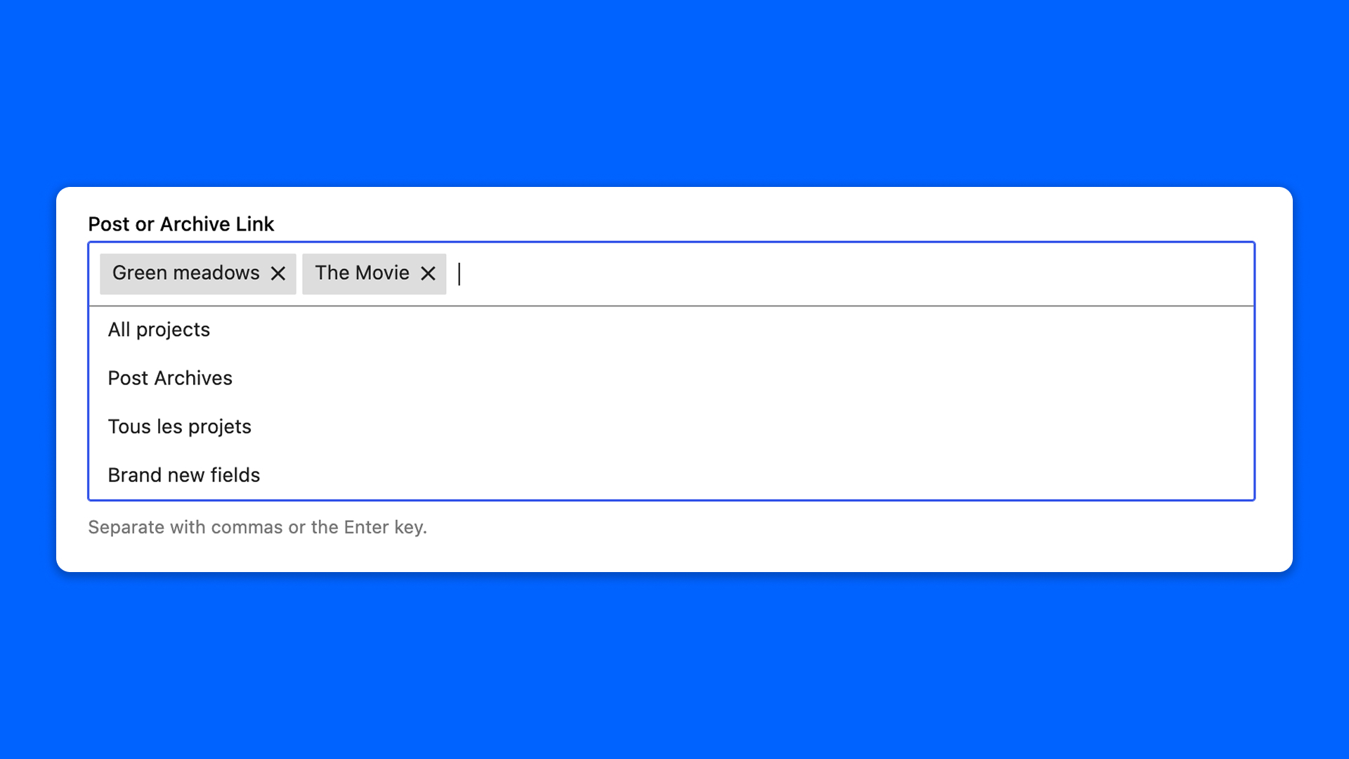 The post or archive link field in Modern Fields